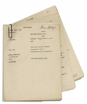 Moe Howard's 37pp. Script for The Three Stooges' Appearance on ''The Frank Sinatra Show'' With Shemp -- Dated January 1952, With Edits Throughout Not Necessarily by Moe -- Unbound, Very Good Condition
